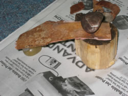 Planning the Inuksuk using stones.