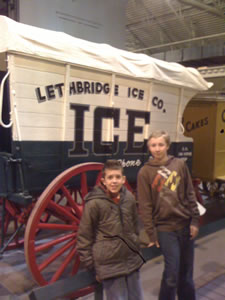 Students in front of Ice Wagon