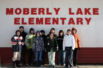 Tatsikiisaapo'p Middle School on a field trip to a sacred site.